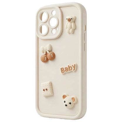 Pouzdro pro Apple iPhone 11, OEM, Ultra Trendy 3D Bear, Béžové