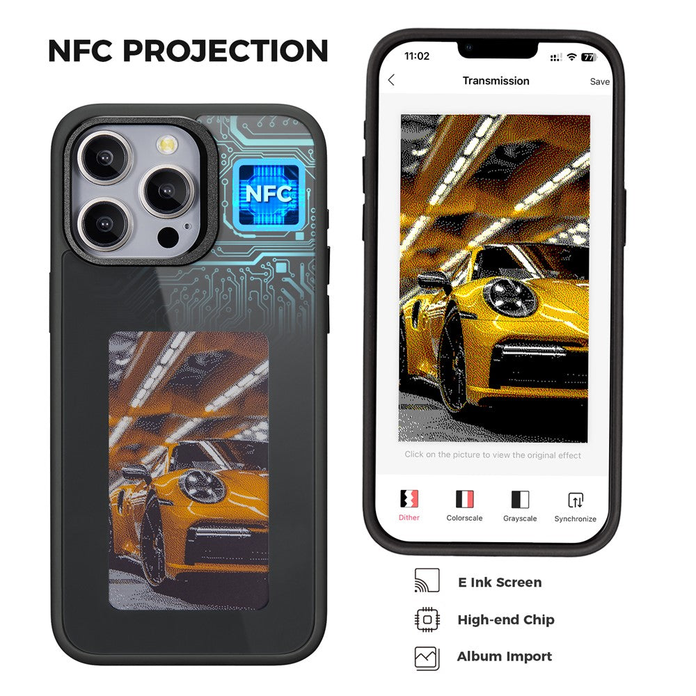 Pouzdro pro Apple iPhone 13 Pro Max, OEM, Přizpůsobený E-Ink displej, Černá