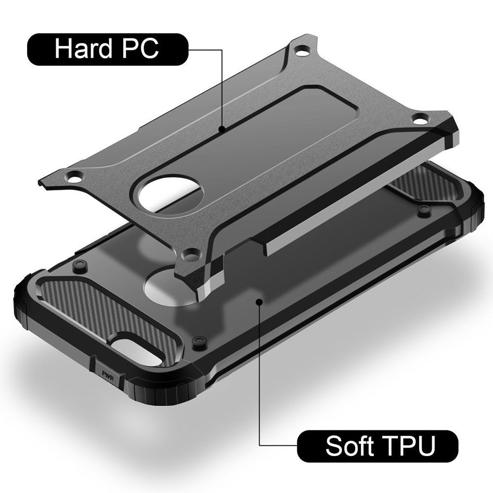Case for Apple iPhone SE (2016) / 5 / 5s, Techsuit, Hybrid Armor, Black