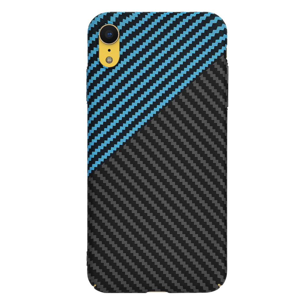 Pouzdro pro Apple iPhone XR, Techsuit, Carbonite FiberShell, Černá Bleu