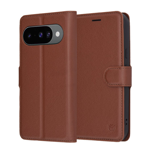 Pouzdro pro Google Pixel 10 Pro / 10, Techsuit, kožené folio, hnědé