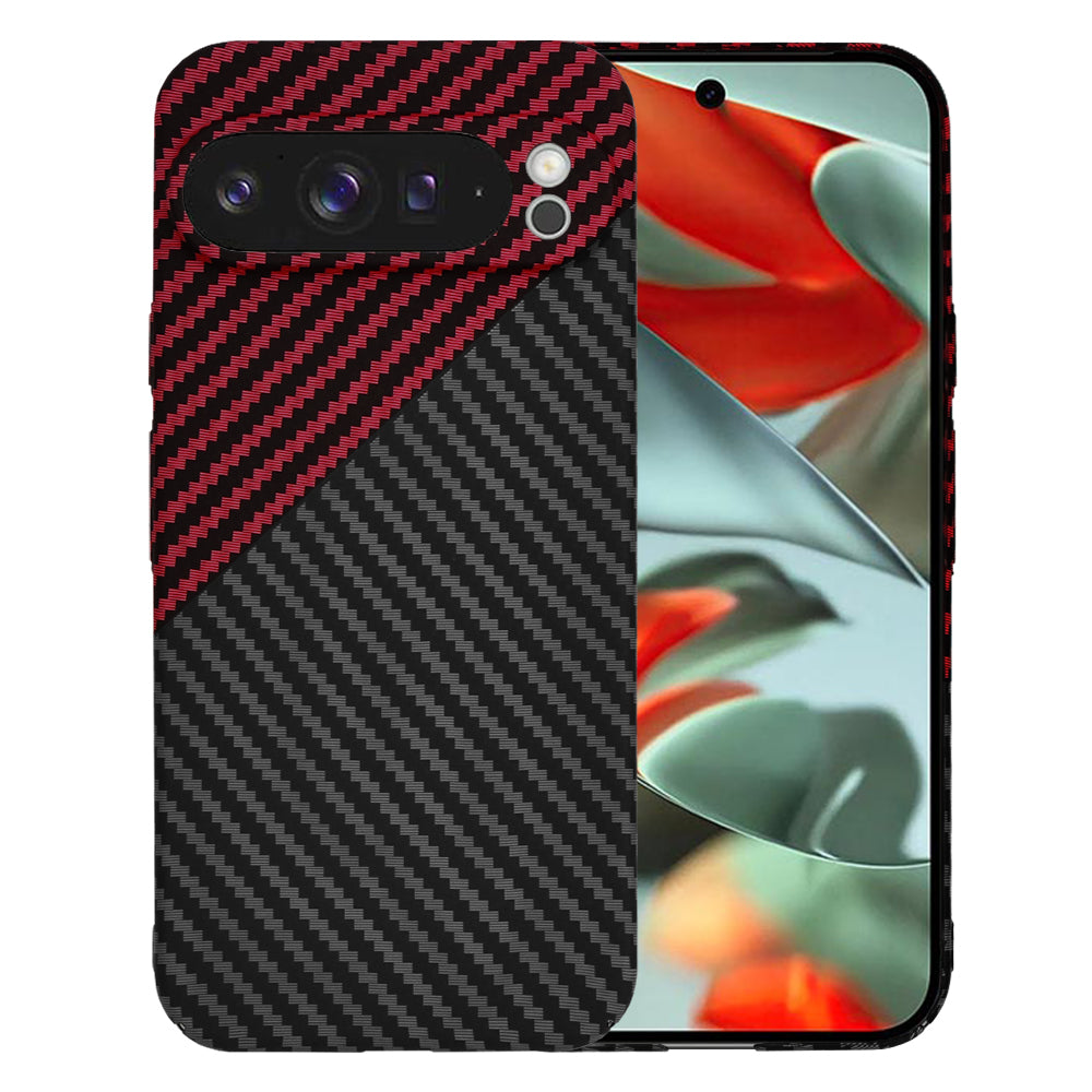 Pouzdro pro Google Pixel 9 Pro XL, Techsuit, Carbonite FiberShell, Černo-červené