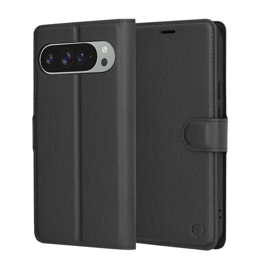 Pouzdro pro Google Pixel 9 Pro XL, Techsuit, kožené folio, černé