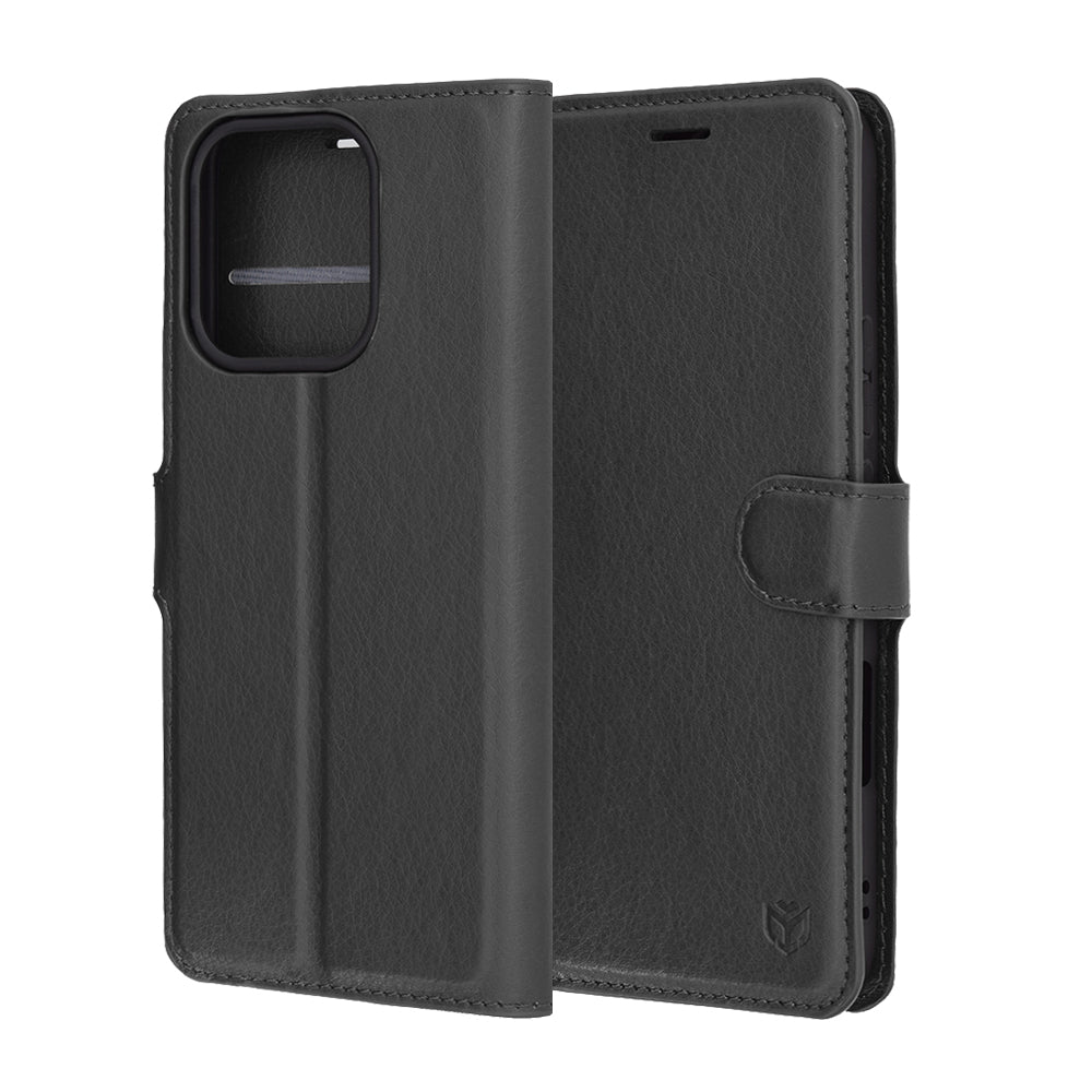 Pouzdro pro Honor 400 Lite, Techsuit, kožené folio, černé