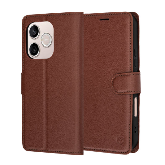 Pouzdro pro Honor 600 Lite, Techsuit, Leather Folio, hnědé