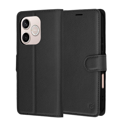 Pouzdro pro Honor 600 Lite, Techsuit, Leather Folio, Černá