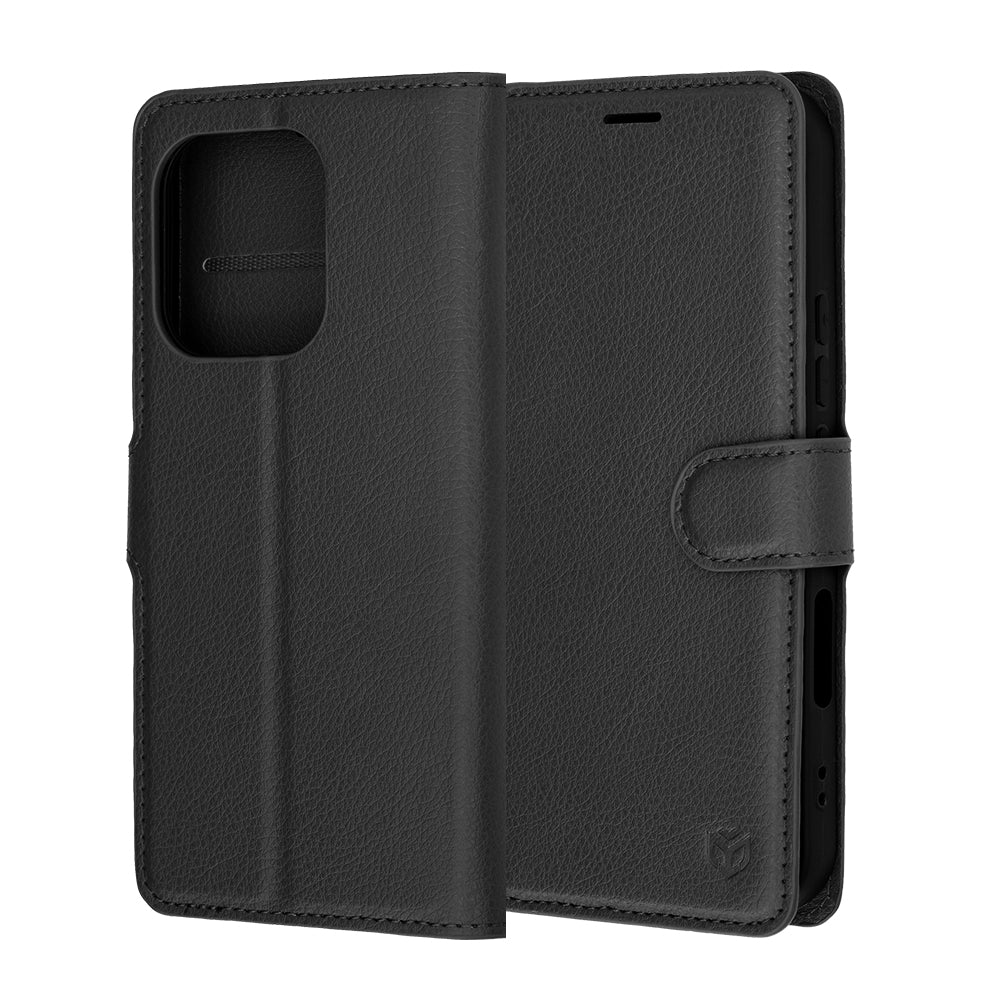 Pouzdro pro Honor 600 Lite, Techsuit, Leather Folio, Černá