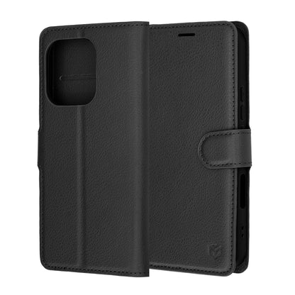 Pouzdro pro Honor 600 Lite, Techsuit, Leather Folio, Černá