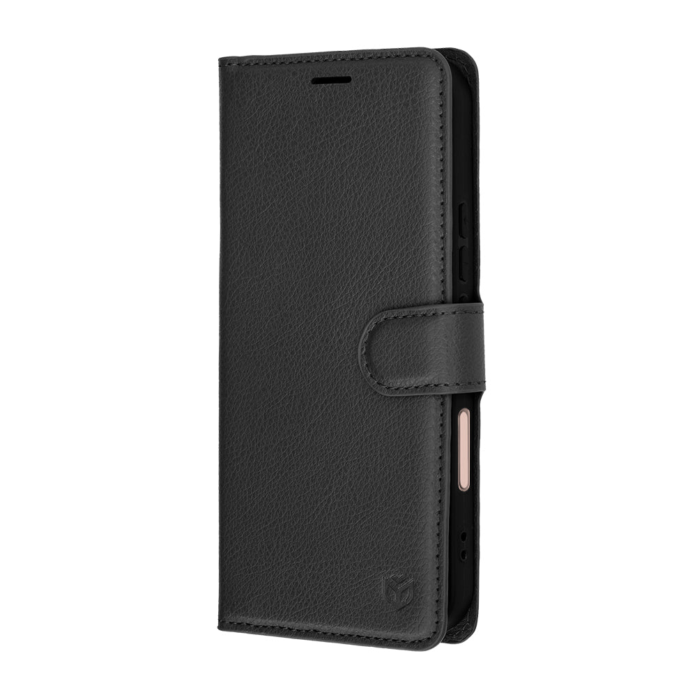 Pouzdro pro Honor 600 Lite, Techsuit, Leather Folio, Černá