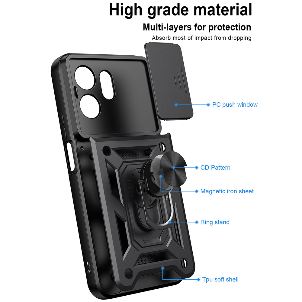 Pouzdro pro Honor 600 Smart, Techsuit, CamShield, Růžově zlaté