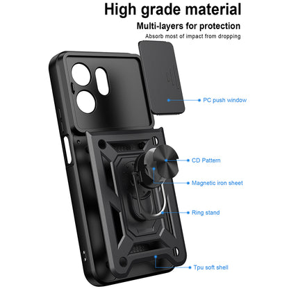Pouzdro pro Honor 600 Smart, Techsuit, CamShield, Růžově zlaté
