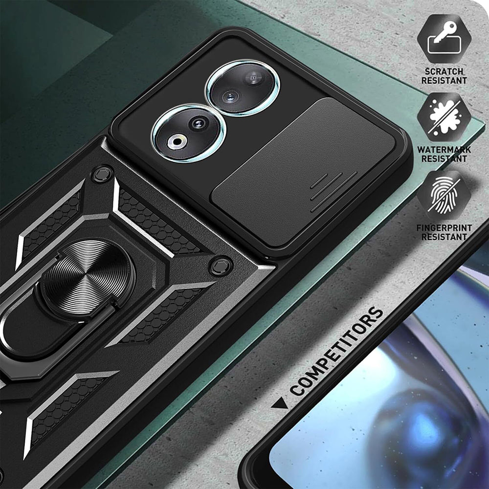 Case for Honor 90, Techsuit, CamShield, Black