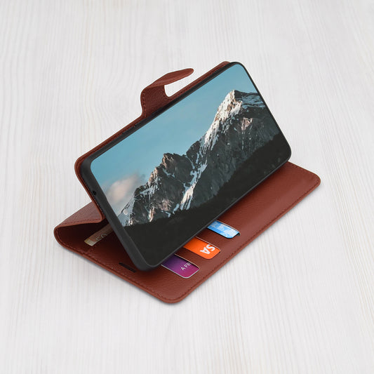 Pouzdro pro Honor Magic5 Pro, Techsuit, kožené folio, hnědé
