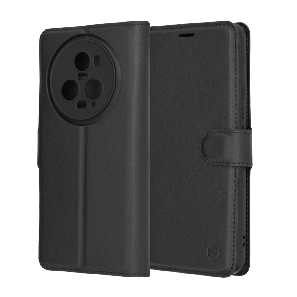 Pouzdro pro Honor Magic5 Pro, Techsuit, kožené folio, černé