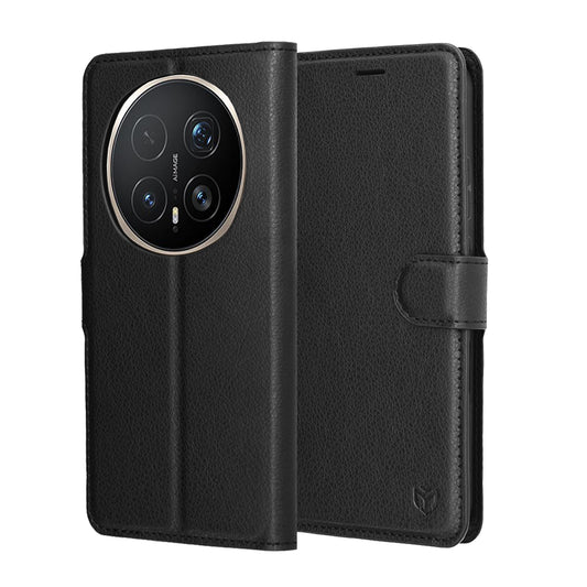 Pouzdro pro Honor Magic8 Pro, Techsuit, kožené folio, černé