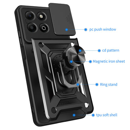 Case for Honor X6b, Techsuit, CamShield, Black