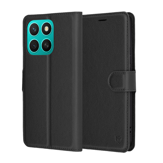 Pouzdro pro Honor X8c, Techsuit, kožené folio, černé