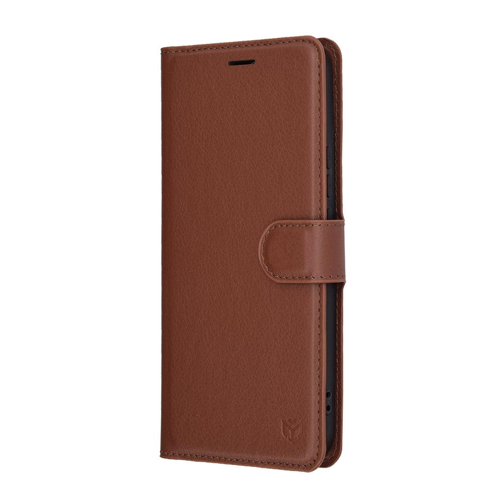 Pouzdro pro Honor X8c, Techsuit, kožené folio, hnědé