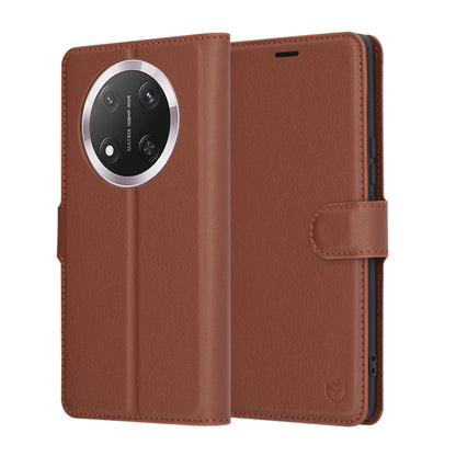 Pouzdro pro Honor X9c / Magic7 Lite, Techsuit, kožené folio, hnědé