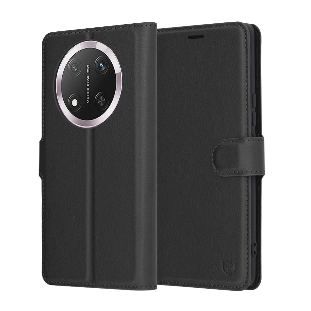 Pouzdro pro Honor X9c / Magic7 Lite, Techsuit, kožené folio, černé