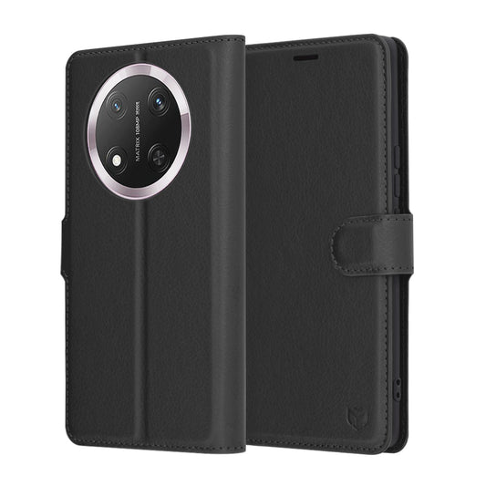 Pouzdro pro Honor X9c / Magic7 Lite, Techsuit, kožené folio, černé