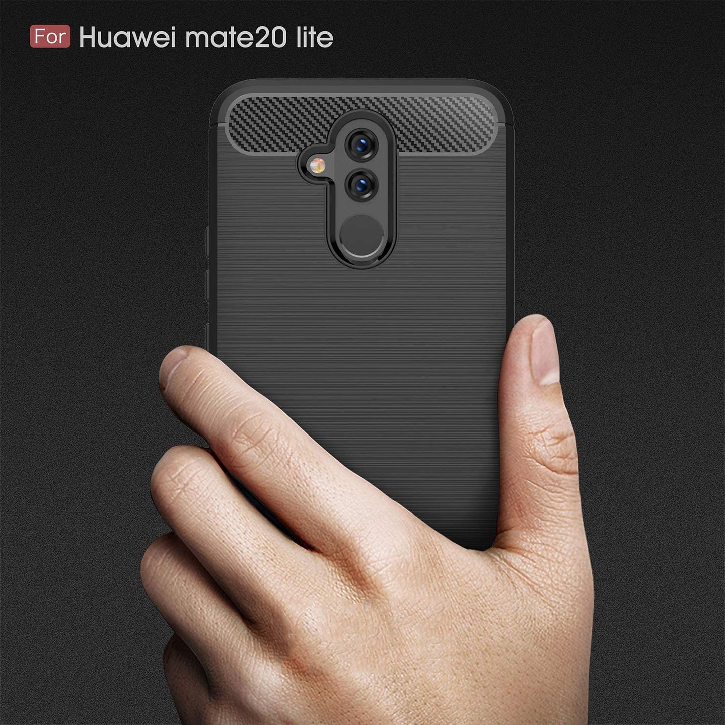 Case for Huawei Mate 20 Lite, Techsuit, Carbon, Black