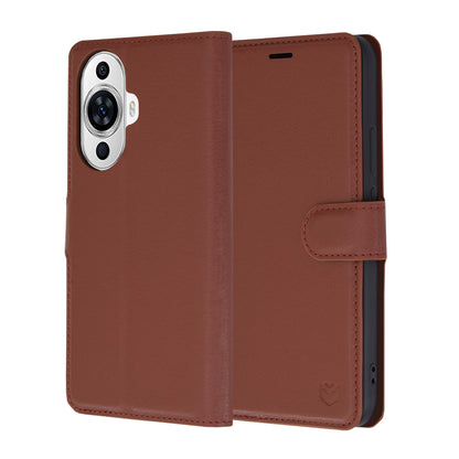 Pouzdro pro Huawei nova 12s / nova 11, Techsuit, kožené folio, hnědé