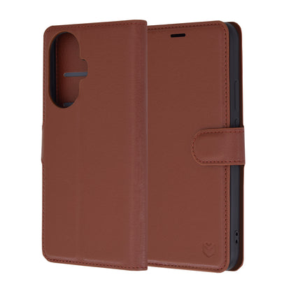 Pouzdro pro Huawei nova 12s / nova 11, Techsuit, kožené folio, hnědé