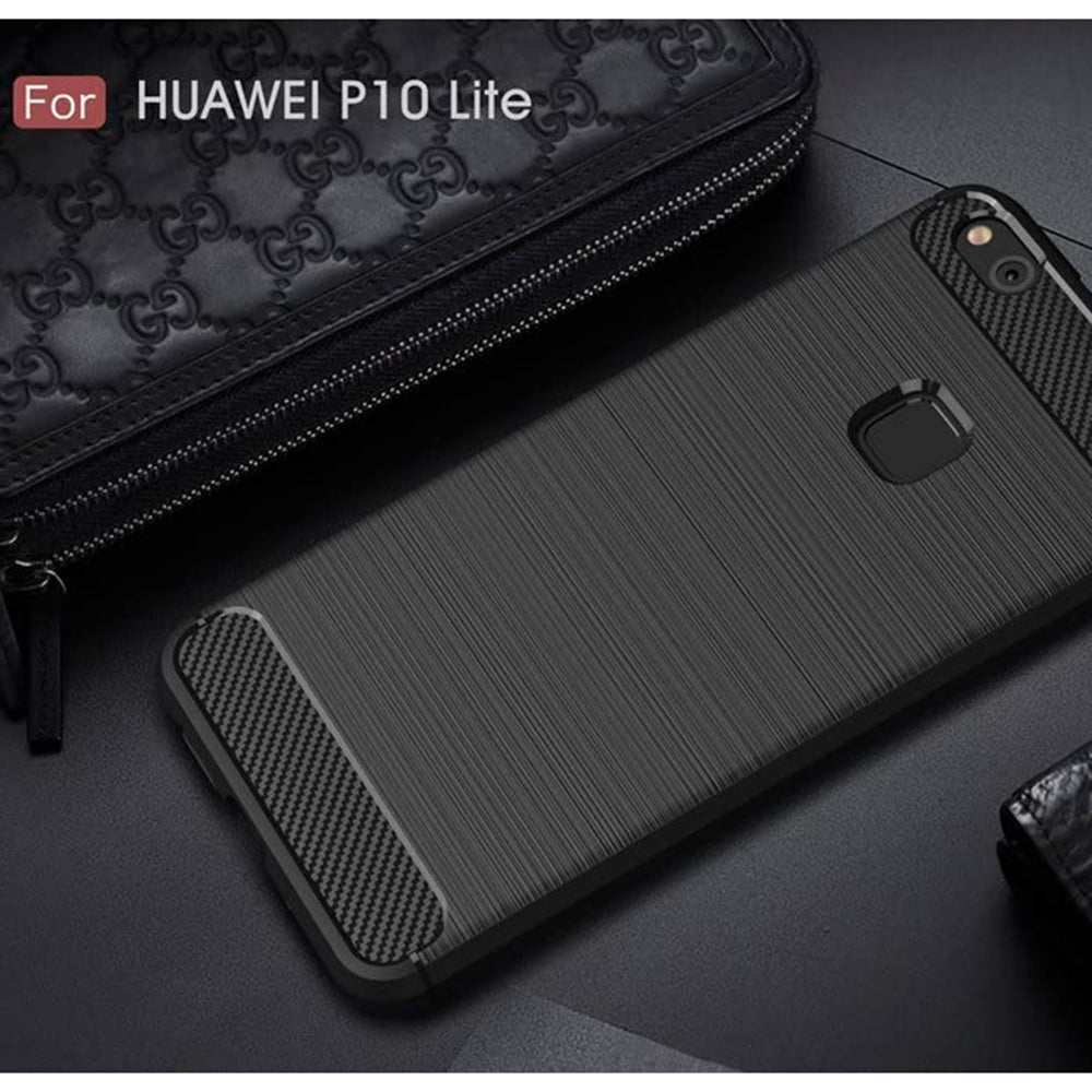 Pouzdro pro Huawei P10 Lite, Techsuit, Carbon, Černé