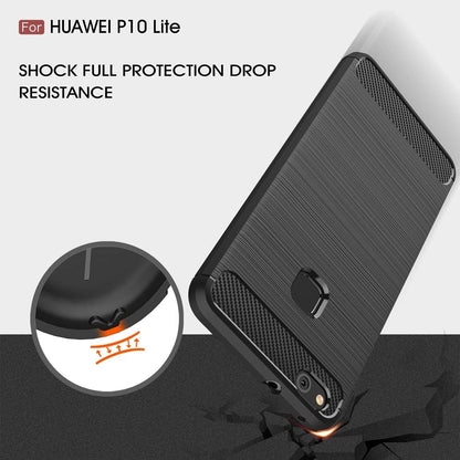 Pouzdro pro Huawei P10 Lite, Techsuit, Carbon, Černé