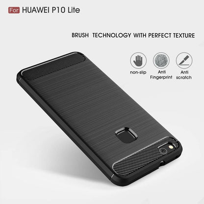 Pouzdro pro Huawei P10 Lite, Techsuit, Carbon, Černé