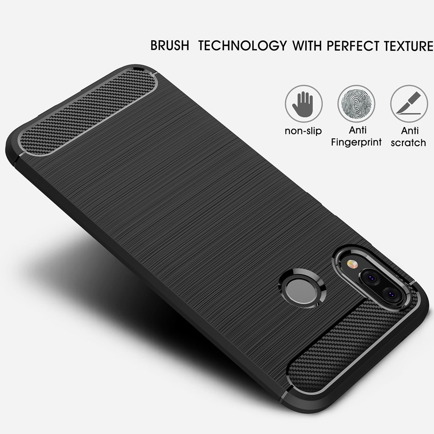 Pouzdro pro Huawei P20 Lite, Techsuit, Carbon, Černé