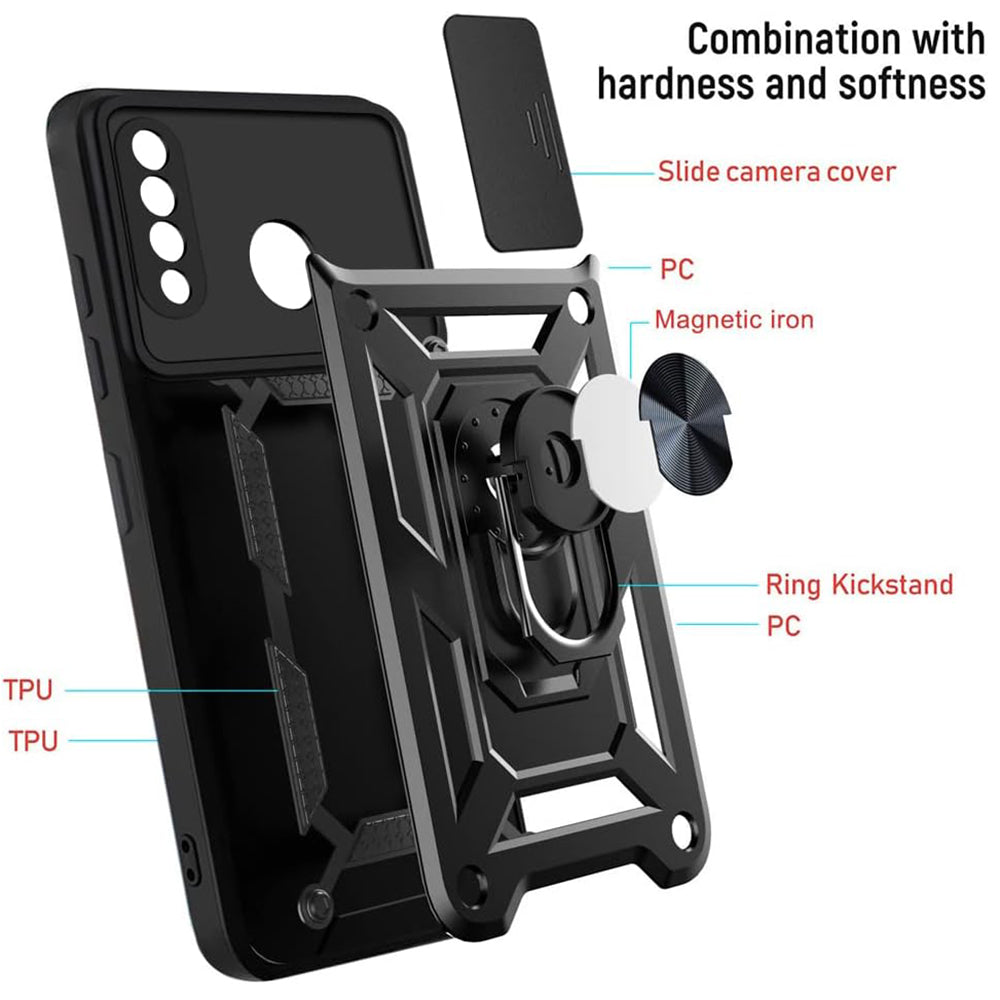 Pouzdro pro Huawei P30 lite New Edition / P30 lite, Techsuit, CamShield, Černá