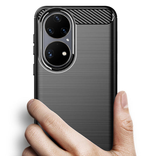 Pouzdro pro Huawei P50 Pro, Techsuit, Carbon, Černé