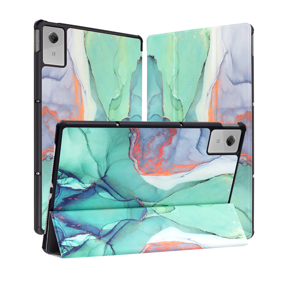 Case for Lenovo Idea Tab Plus, Techsuit, FoldPro Green Time, Multicolor