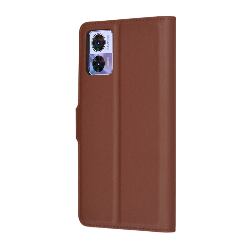 Pouzdro pro Motorola Edge 30 Neo, Techsuit, kožené folio, hnědé