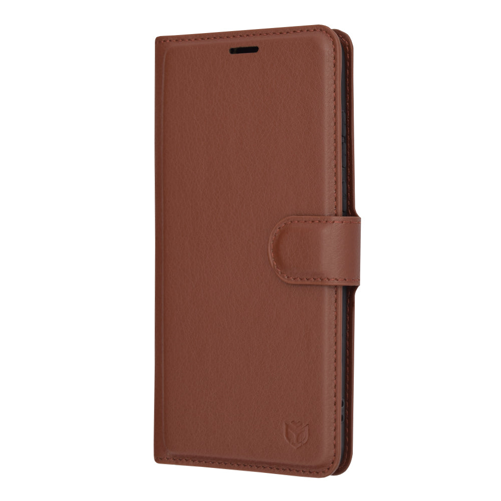 Pouzdro pro Motorola Edge 30 Neo, Techsuit, kožené folio, hnědé