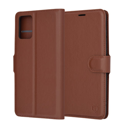 Pouzdro pro Motorola Edge 30 Neo, Techsuit, kožené folio, hnědé