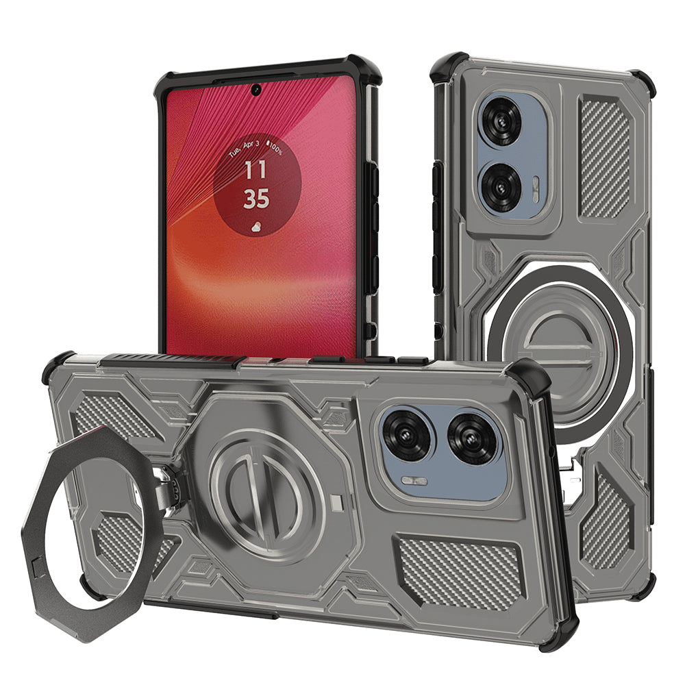 Pouzdro pro Motorola Edge 50 Fusion, Techsuit, Carbon Shield Pro, Kouřové