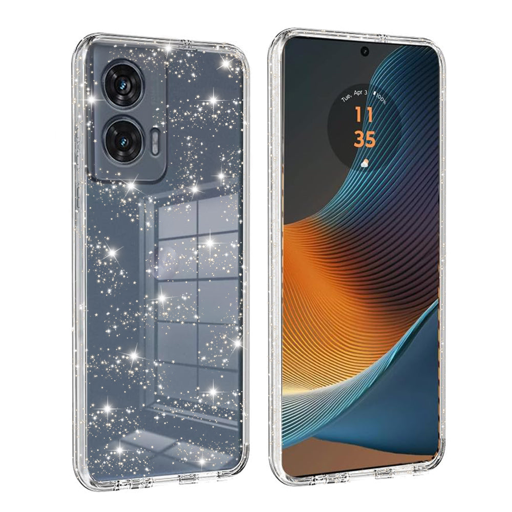 Pouzdro pro Motorola Edge 50 Fusion, Techsuit, SparkleSkin, Průhledné