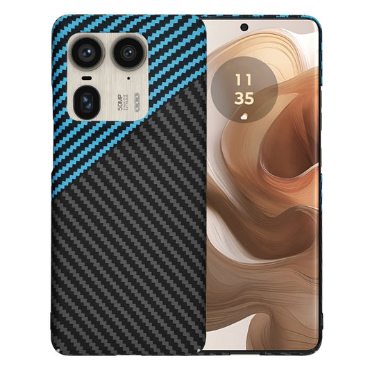 Pouzdro pro Motorola Edge 50 Ultra, Techsuit, Carbonite FiberShell, Černá Bleu