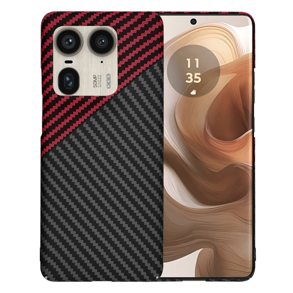 Pouzdro pro Motorola Edge 50 Ultra, Techsuit, Carbonite FiberShell, Černo-červené