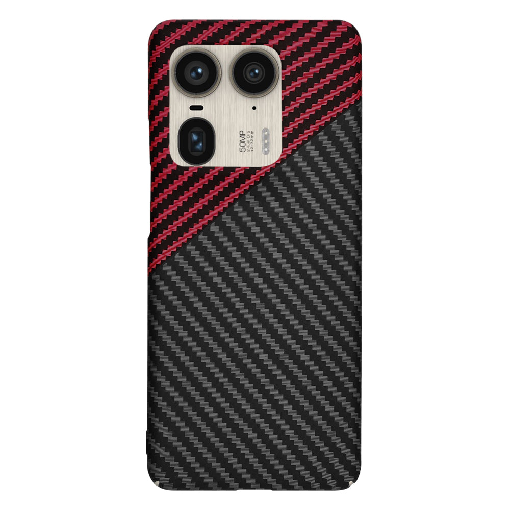 Pouzdro pro Motorola Edge 50 Ultra, Techsuit, Carbonite FiberShell, Černo-červené
