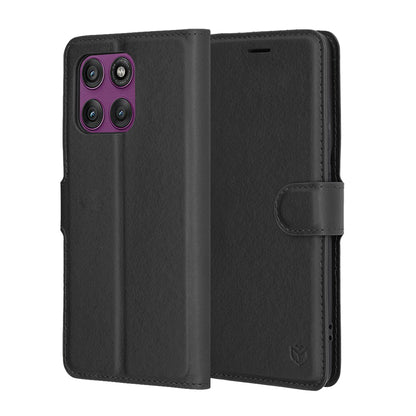 Pouzdro pro Motorola Edge 60 Pro, Techsuit, kožené folio, černé