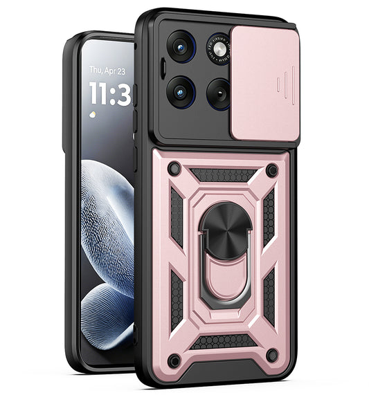 Pouzdro pro Motorola Edge 70 Fusion, Techsuit, CamShield, Růžovo-zlaté