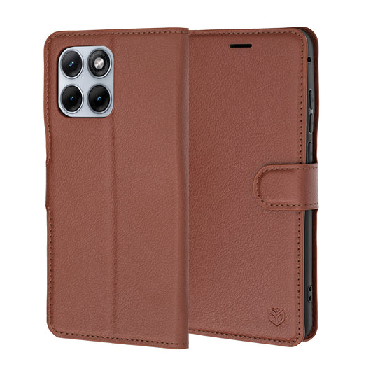 Pouzdro pro Motorola Edge 70 Fusion, Techsuit, kožené folio, hnědé