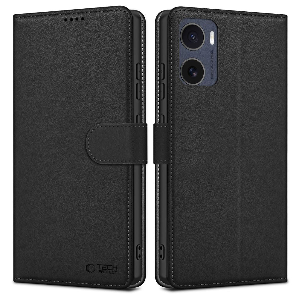 Pouzdro pro Motorola Moto E15 / G05, Tech-Protect, Wallet, Černá