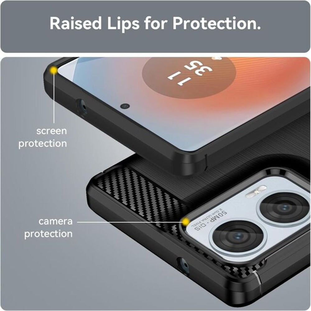 Pouzdro pro Motorola Moto E15 / G05, Techsuit, Carbon, Černá