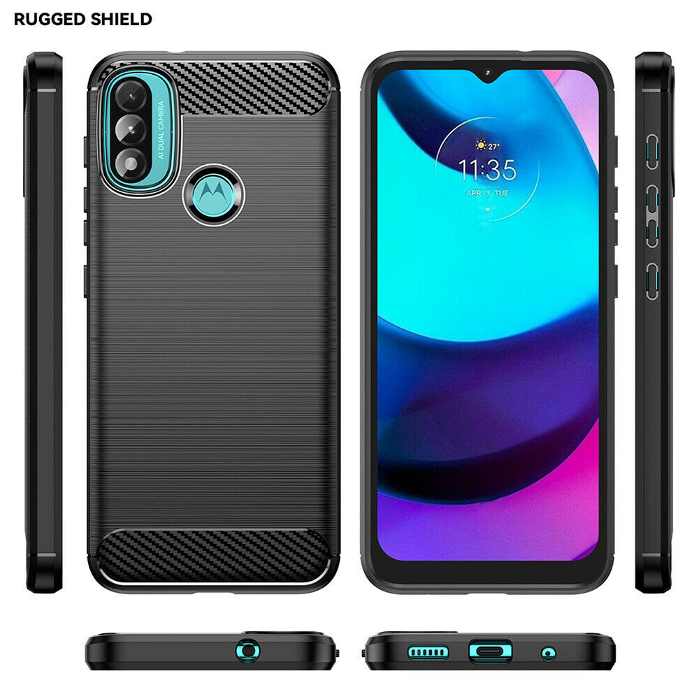 Pouzdro pro Motorola Moto E40 / E30 / E20, Techsuit, Carbon, Černé