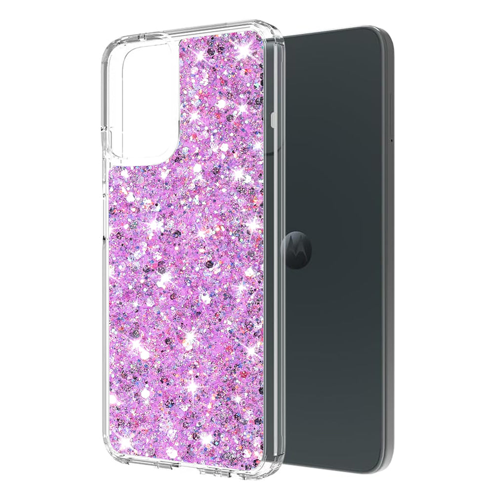 Pouzdro pro Motorola Moto G14, Techsuit, Třpytivý Glitter, Magenta